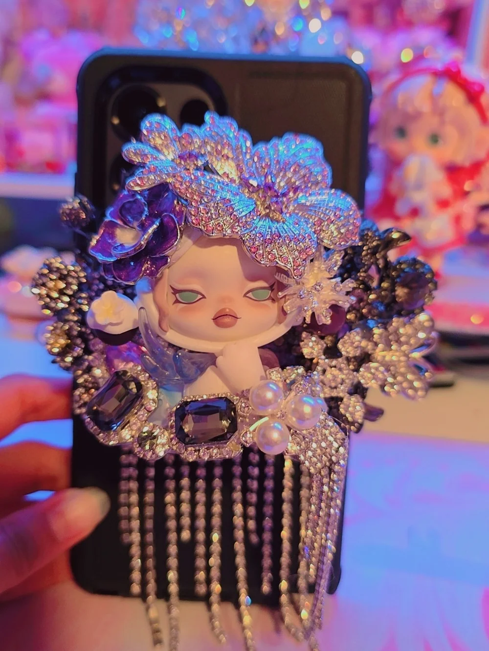 Luxury Sp Crystal Doll Phone Clip - Women Accessories